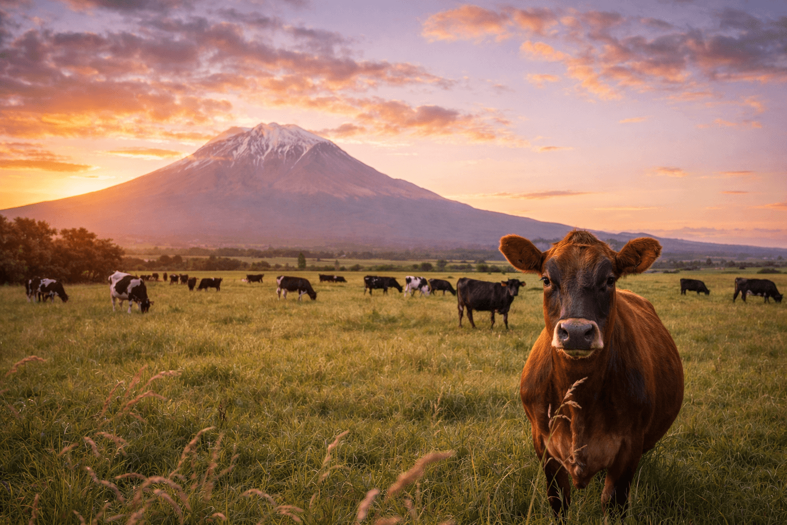Grass-fed dairy cattle